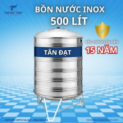 Trang chủ 68 Bồn nước Inox 500L Tân Đạt đứng
